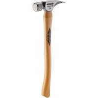 Titanium Smooth Face Hammer with Curved Hickory Handle, 14 oz., Wood Handle, 18" L Fastek