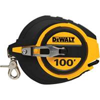 Closed Case Long Tape Measure, 100', Imperial Graduations Fastek