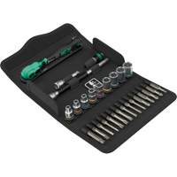 SA 14 Zyklop Comfort Ratchet Set with Reversing Lever, 28 Pcs, 1/4" Drive Size Fastek