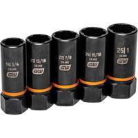 Bolt Biter Extraction Socket Set, 5 Pcs, Impact, 1/2" Drive Size, Deep Fastek