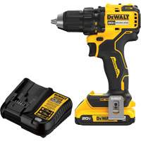 Brushless Cordless Drill/Driver Kit, Lithium-Ion, 20 V, 1/2" Chuck Fastek