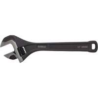 All Steel Adjustable Wrench, 12" L, Black/Plain Fastek