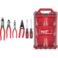 Dipped Grip Pliers, Wire Stripper & Cushion Grip Screwdrivers Set with PACKOUT Organizer Fastek