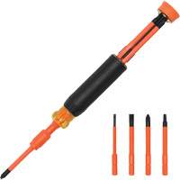 Tournevis isolant &agrave; embouts interchangeables 4-en-1 Fastek