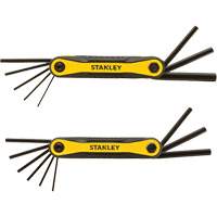 2-Piece Durable Folding Hex Keys, 8 Pcs., Metric & Imperial Fastek