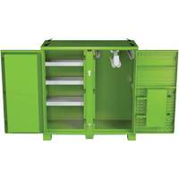 Armoire ventil&eacute;e pour le rangement d'&eacute;PI sur place, Acier, Vert lime haute visibilit&eacute; Fastek