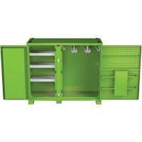Armoire ventil&eacute;e pour le rangement d'&eacute;PI sur place, Acier, Vert lime haute visibilit&eacute; Fastek