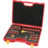 Jeu d'outils isol&eacute;s VDE &agrave; prise 3/8", 1000 V, 20 M Fastek