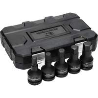 SAE Impact Bit Socket Set with Blow Mold Case, Hex, 3/4" Drive, 5 Pcs Fastek