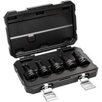 SAE Impact Bit Socket Set with Blow Mold Case, Hex, 3/4" Drive, 5 Pcs Fastek