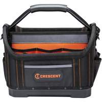 Sac ouvert de 14" pour outils d'ouvrier, 1680 Denier/Polyester, 25 pochettes, Noir/Gris/Orange Fastek