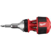 Tournevis compact &agrave; cliquet 8-en-1 &agrave; embouts multiples avec porte-embout de 1/4", Prise Coussin&eacute;e Fastek