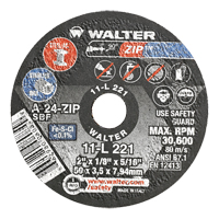 Portable Small Diameter Reinforced Cut-Off Wheels - Zip, 2" x 1/8", 5/16" Arbor, Type 1, Aluminum Oxide, 31000 RPM Fastek