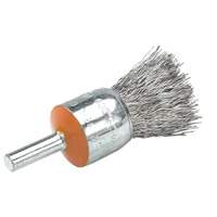 Mounted End Brush with Crimped Wires, 1/2", 0.01" Fill, 1/4" Shank UE862 | Fastek