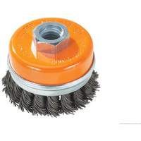 Knot-Twisted Wire Cup Brush with Ring, 4" Dia. x 5/8"-11 Arbor Fastek