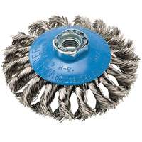Knot-Twisted Wire Saucer Cup Brush, 6" Dia. x 5/8"-11 Arbor Fastek