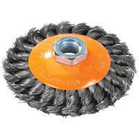 Knot-Twisted Saucer Cup Wire Wheel, 7" Dia., 0.02" Fill, 5/8"-11 Arbor, Steel Fastek