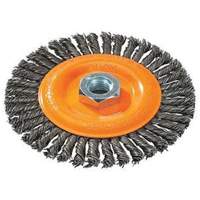 Stringer Bead Knotted Wire Brush, 4" Dia., 0.02" Fill, 5/8"-11 Arbor, Steel Fastek
