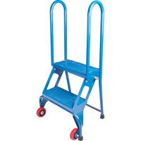 Portable Folding Ladder, 2 Steps, Perforated, 20" High Fastek