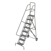 Rolling Ladder, 8 Steps, Serrated, 86" High Fastek