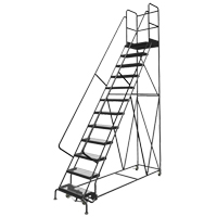 Deep Top Step Rolling Ladder, 7 Steps, 16" Step Width, 70" Platform Height, Steel Fastek