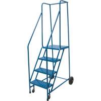 Rolling Step Ladder, 4 Steps, 18" Step Width, 37" Platform Height, Steel VD441 | Fastek