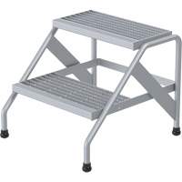 Aluminum Step Stand, 2 Step(s), 22-13/16" W x 24-9/16" L x 20" H, 500 lbs. Capacity Fastek