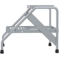 Aluminum Step Stand, 2 Step(s), 22-13/16" W x 24-9/16" L x 20" H, 500 lbs. Capacity Fastek