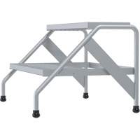 Aluminum Step Stand, 2 Step(s), 32-13/16" W x 24-9/16" L x 20" H, 500 lbs. Capacity Fastek
