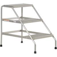 Aluminum Step Stand, 3 Step(s), 22-13/16" W x 34-9/16" L x 30" H, 500 lbs. Capacity Fastek