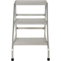 Aluminum Step Stand, 3 Step(s), 22-13/16" W x 34-9/16" L x 30" H, 500 lbs. Capacity Fastek