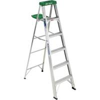 Step Ladder with Pail Shelf, 6', Aluminum, 225 lbs. Capacity, Type 2 VD565 | Fastek