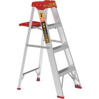 Step Ladder with Paint Tray, 4', Aluminum, 200 lbs. Capacity, Type 3 Fastek