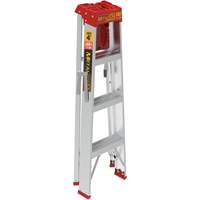Step Ladder with Paint Tray, 4', Aluminum, 200 lbs. Capacity, Type 3 Fastek