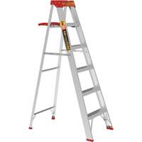 Step Ladder with Paint Tray, 6', Aluminum, 200 lbs. Capacity, Type 3 Fastek