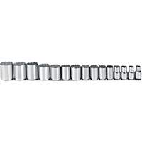 Socket Set, 15 Pcs, 1/2" Drive Size Fastek