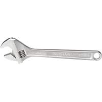 Adjustable Wrench, 12-1/8" L, 1-19/32" Max Width, Chrome Fastek