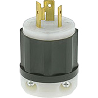 2-Pole 3-Wire Grounding Locking Plug, Nylon, 20 Amps, 250 V, L6-20P XA878 | Fastek