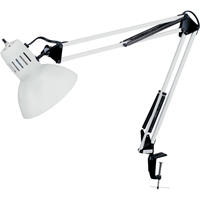 Swing Arm Clamp-On Desk Lamps, 100 W, Incandescent, C-Clamp, 36" Neck, White XA983 | Fastek
