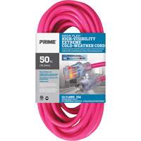 Neon Flex&reg; High Visibility Extension Cord, Outdoor, SJTW, 12/3 AWG, 15 A, 50' Fastek