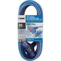 Arctic Blue TPE-Rubber Extension Cord, All-Weather, SJEOW, 12/3 AWG, 15 A, 3 Outlet(s), 25' Fastek