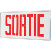 Stella Exit Signs - Sortie, LED, Hardwired, 17-1/2" L x 18-1/2" W, French Fastek