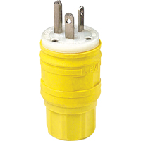 Wetguard Watertight Straight Blade Plug, Plastic, 20 A, 250 V Fastek