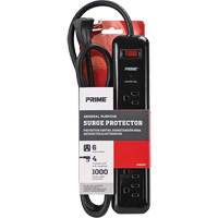 Surge Protector, 6 Outlets, 1000 J, 1875, 4' Cord Fastek