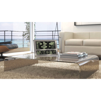 Jumbo Clock, Digital, Battery Operated, 16.5" W x 1.7" D x 11" H, Silver XD075 | Fastek