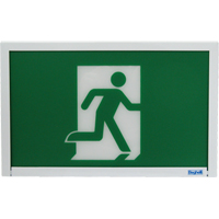 Running Man Exit Sign, LED, Battery Operated, 12" L x 7 1/2" W, Pictogram Fastek