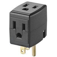 Grounded Triple Cube, 3 Outlet(s), None, 15 Amps, 1875 W, 125 V Fastek