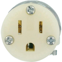 Hospital Grade Extension Plug Connector, 5-15R, Nylon Fastek