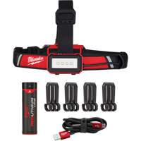 Lampe frontale USB &agrave; profil bas, DEL, 600 lumens, 2 hres de fonctionnement, piles Rechargeable Fastek