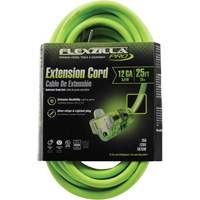 Flexzilla&reg; Pro Industrial Extension Cord, All-Weather, SJTW, 12/3 AWG, 15 A, 25' Fastek